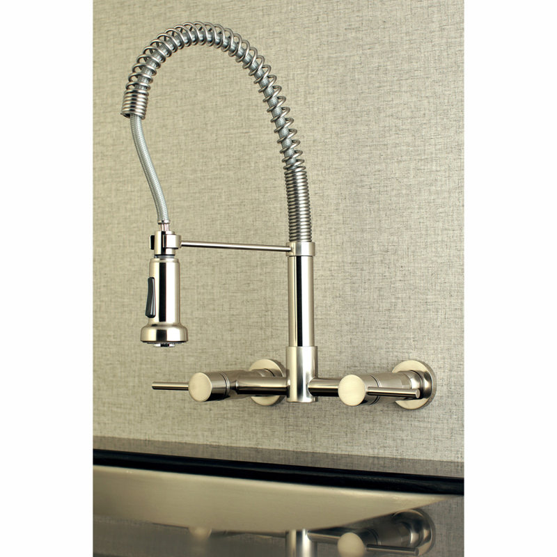 bridge faucet with pull out sprayer